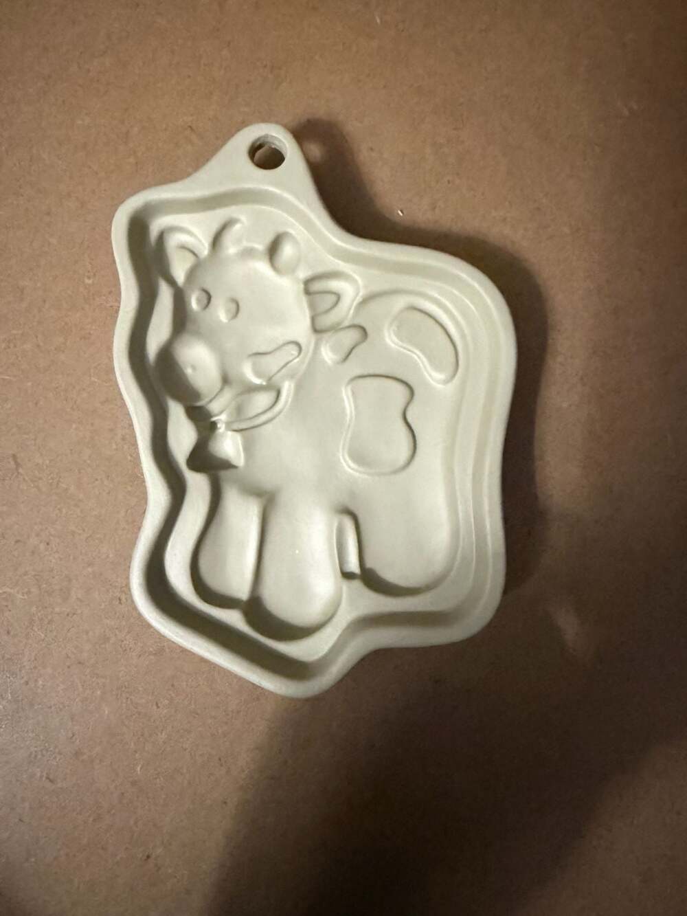 Brown Bag Cookie Art Vintage Cow Stoneware Cookie Mold